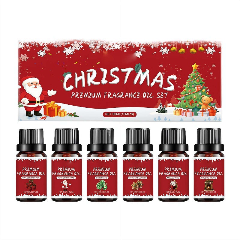 Christmas Fragrance Oil Set, 6x10ml Premium Holiday Christmas Essential Oils Scents for Diffusers, Scents for Candle & Soap Making, Hoilday Scented Oil Gifts for Women Men - Image 1